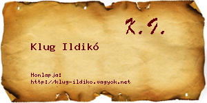 Klug Ildikó névjegykártya
